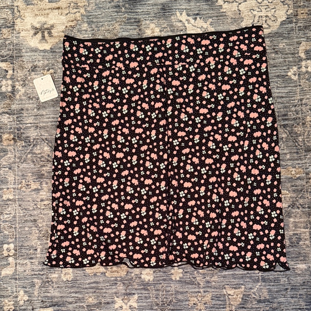 Floral Black and Pink Skirt